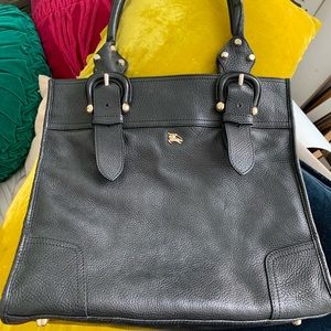 Authentic Burberry Pebbled Leather Shoulder Bag